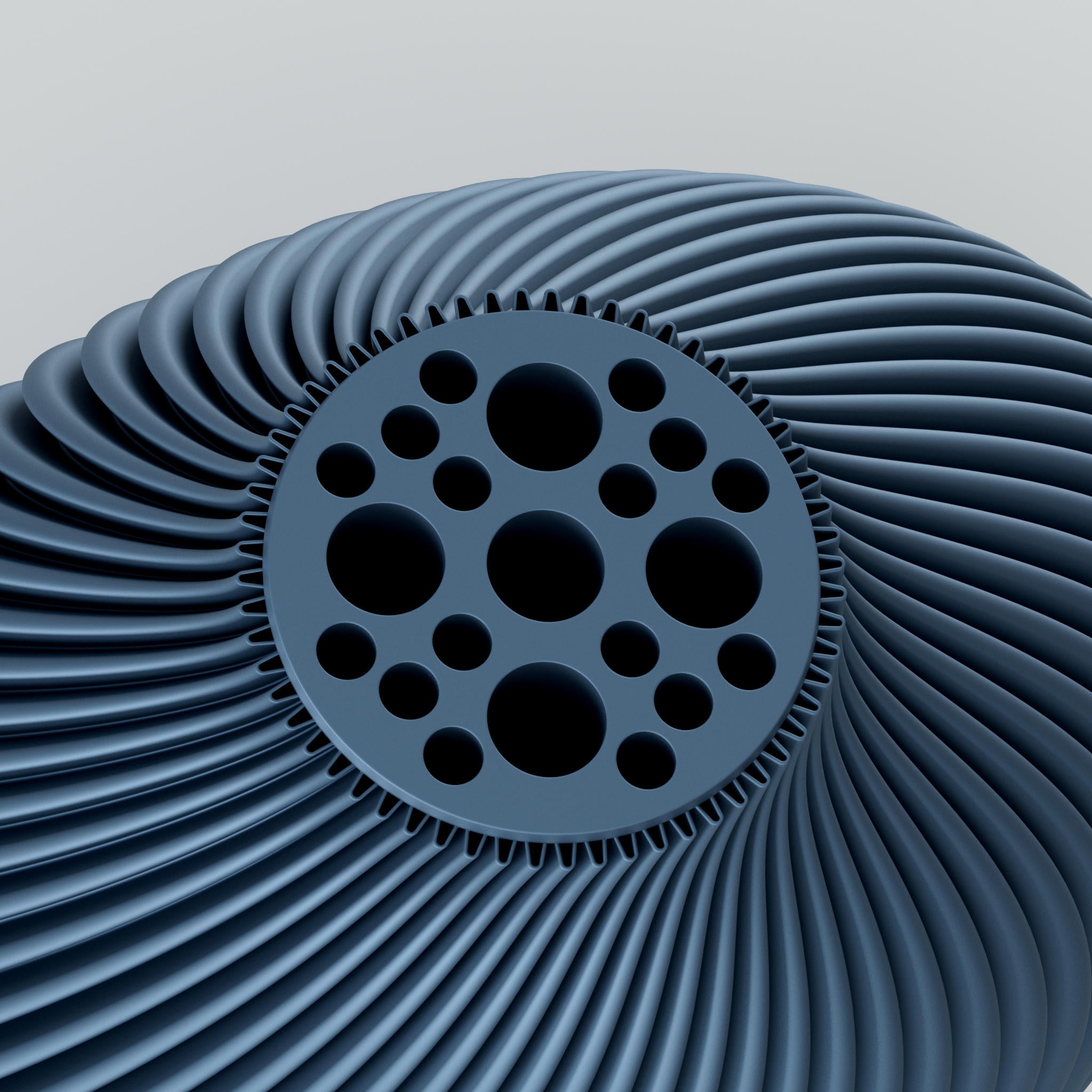 Twist-Design Blooming3D Design-Vase Voravellie 80, metallisches Kobaltblau, Linienform