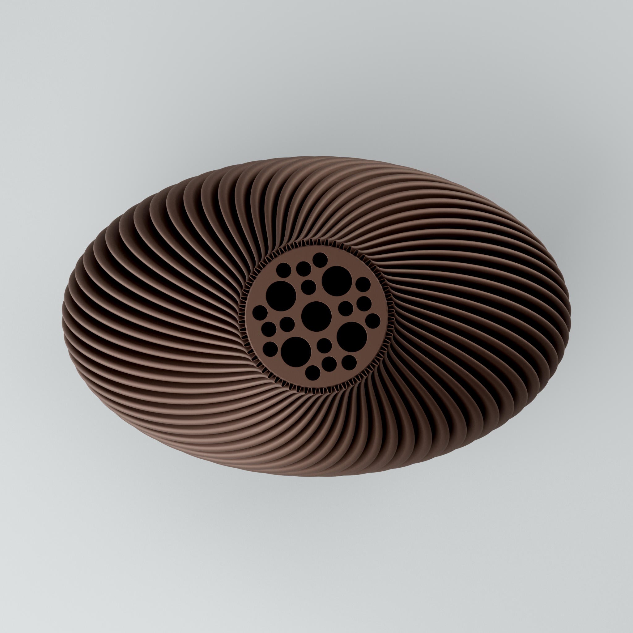 Twist-Linea Blooming3D Design-Vase Voravellie 80 in metallischem Kupferbraun mit Rippenstruktur