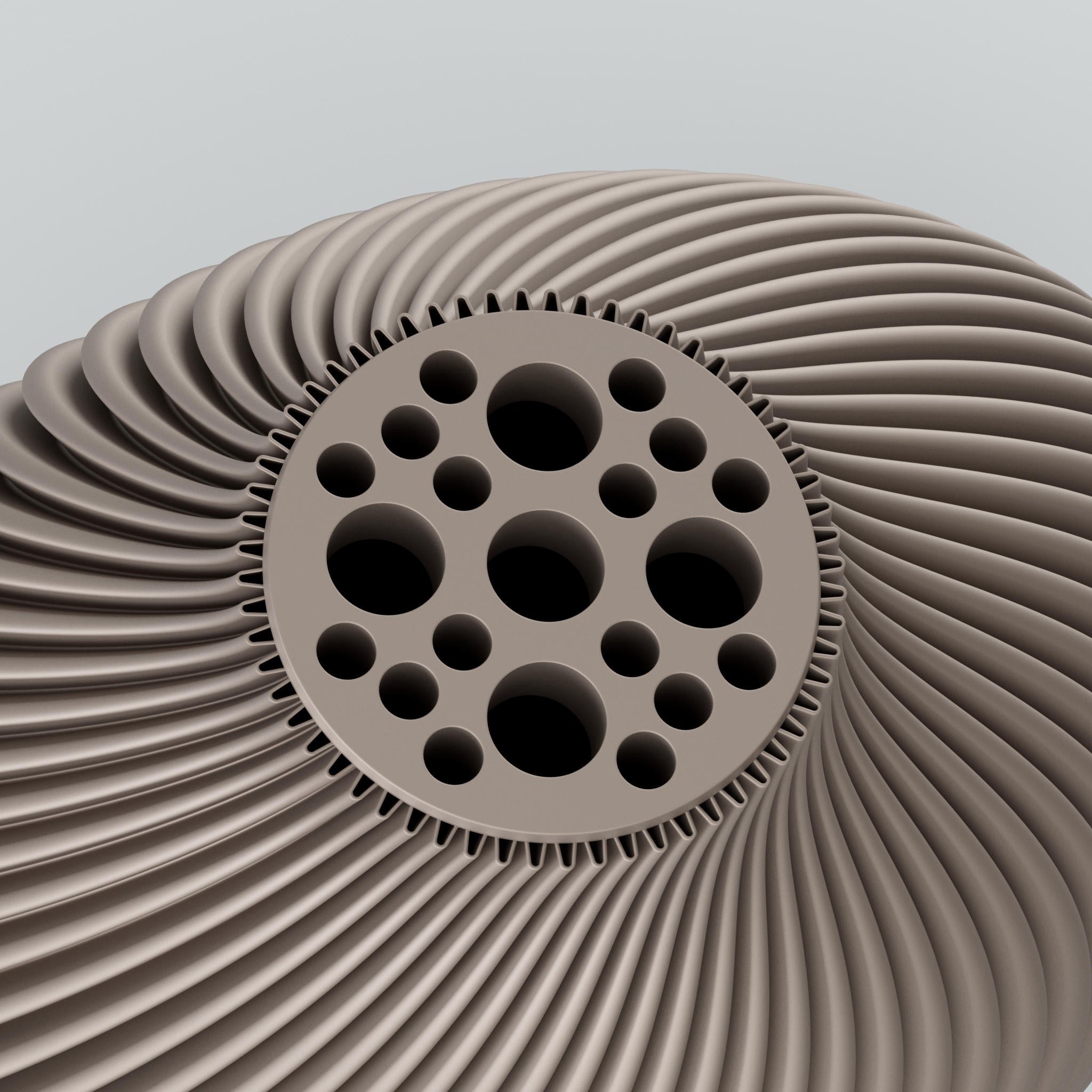 Twist-Design Blooming3D Vase mattbeige Moravellie Voravellie 80 mit Linienstruktur