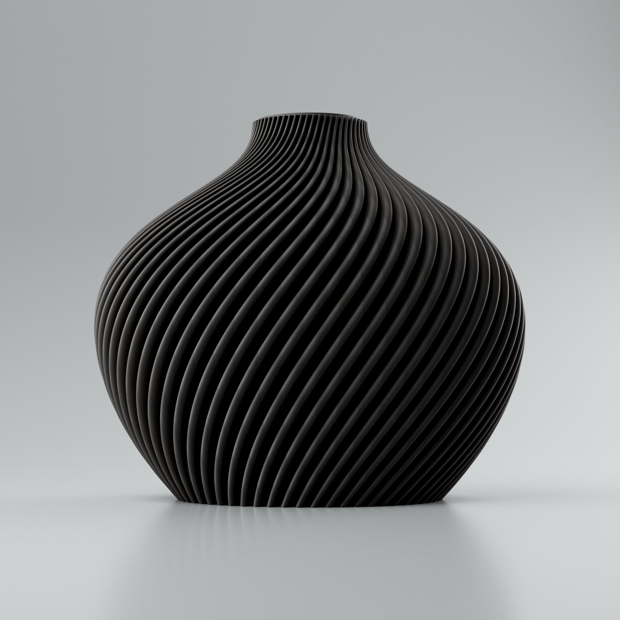 Twist-Design Blooming3D Vase mattschwarz mit Linea-Rillen, Voravellie 80