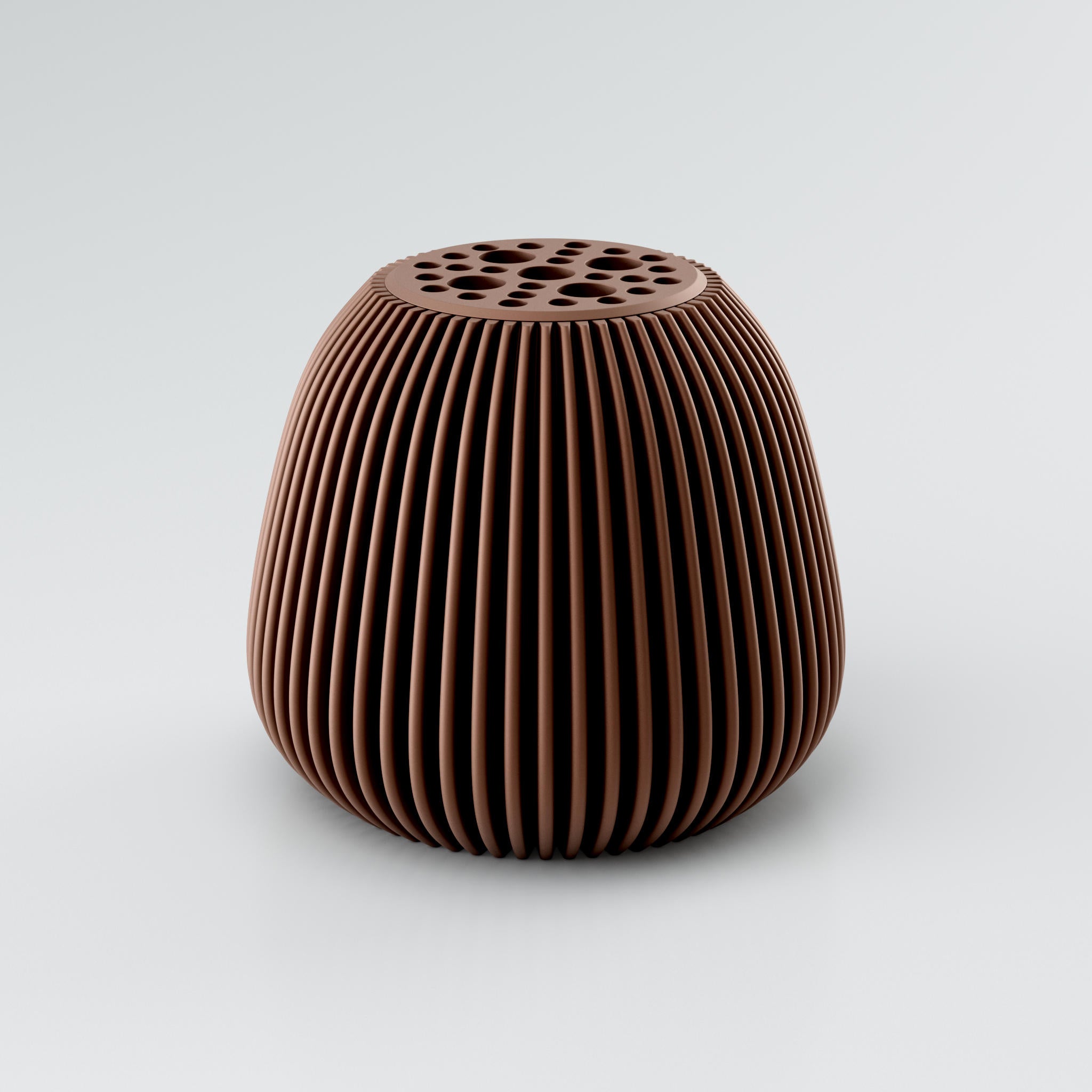 metallic-bronze vase voravellie der hauptansicht mit linea design