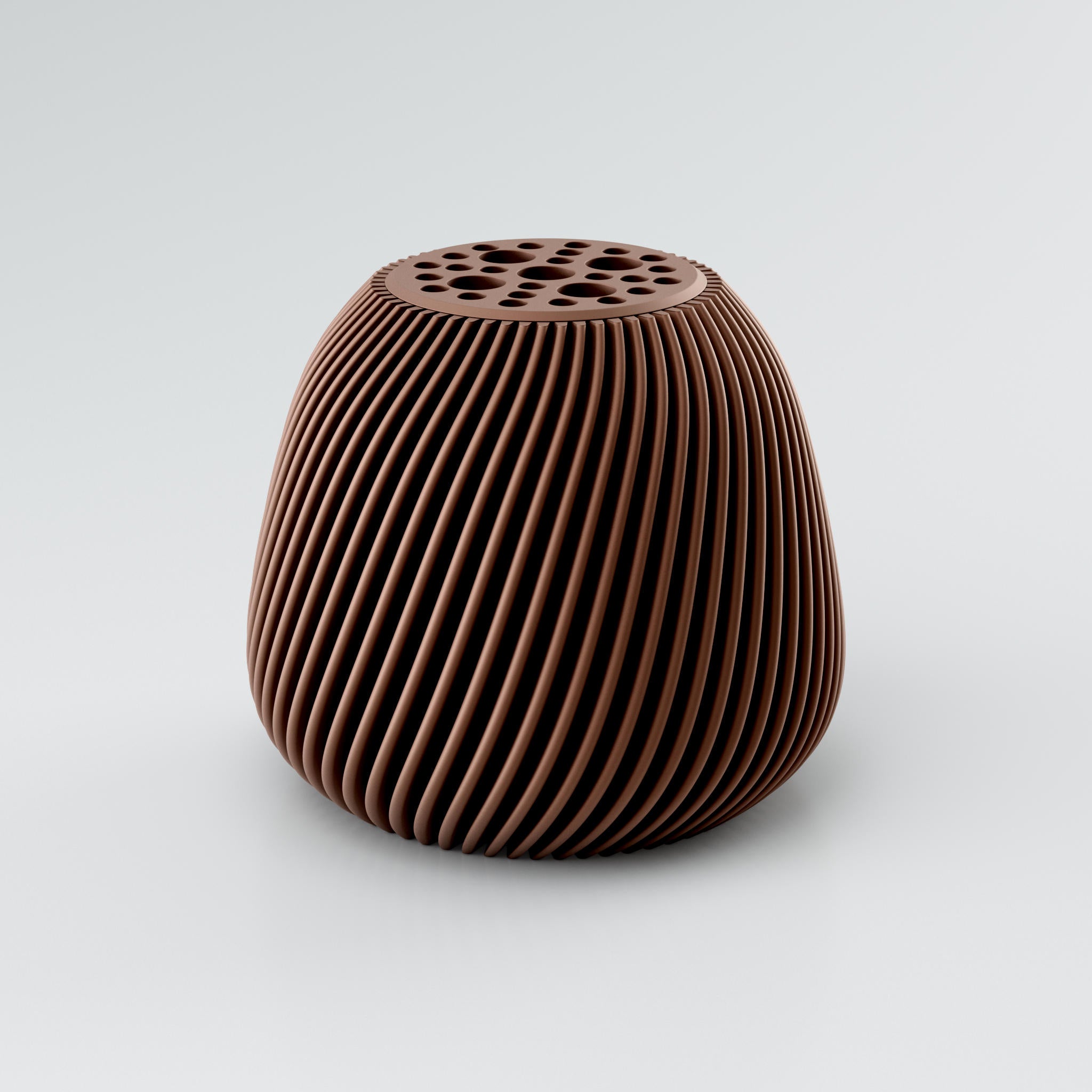 metallic-bronze vase voravellie der hauptansicht mit twist design