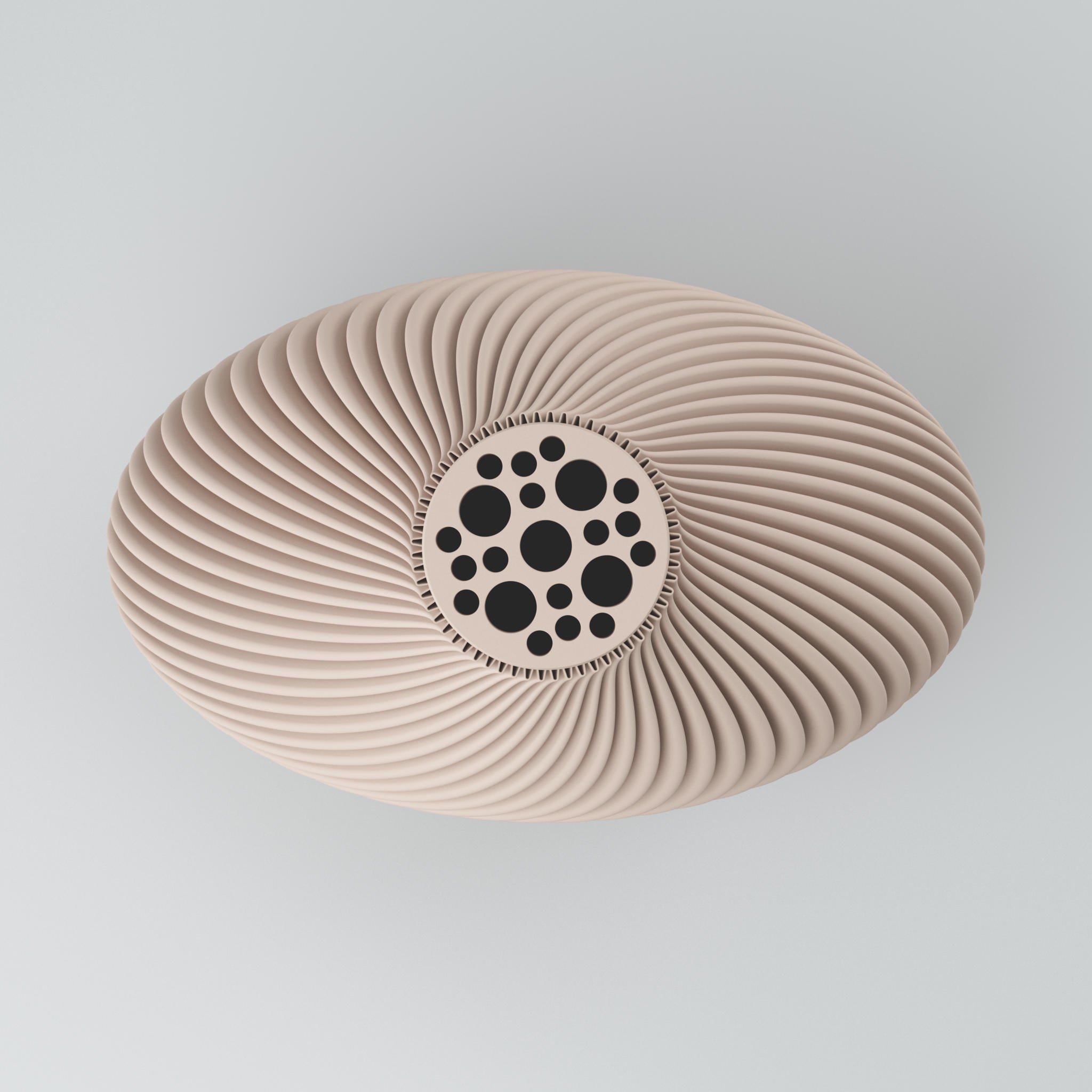 Twist-Design Blooming3D Vase Voravellie 80 Beige mit Linea-Rillen und Punktemotiv
