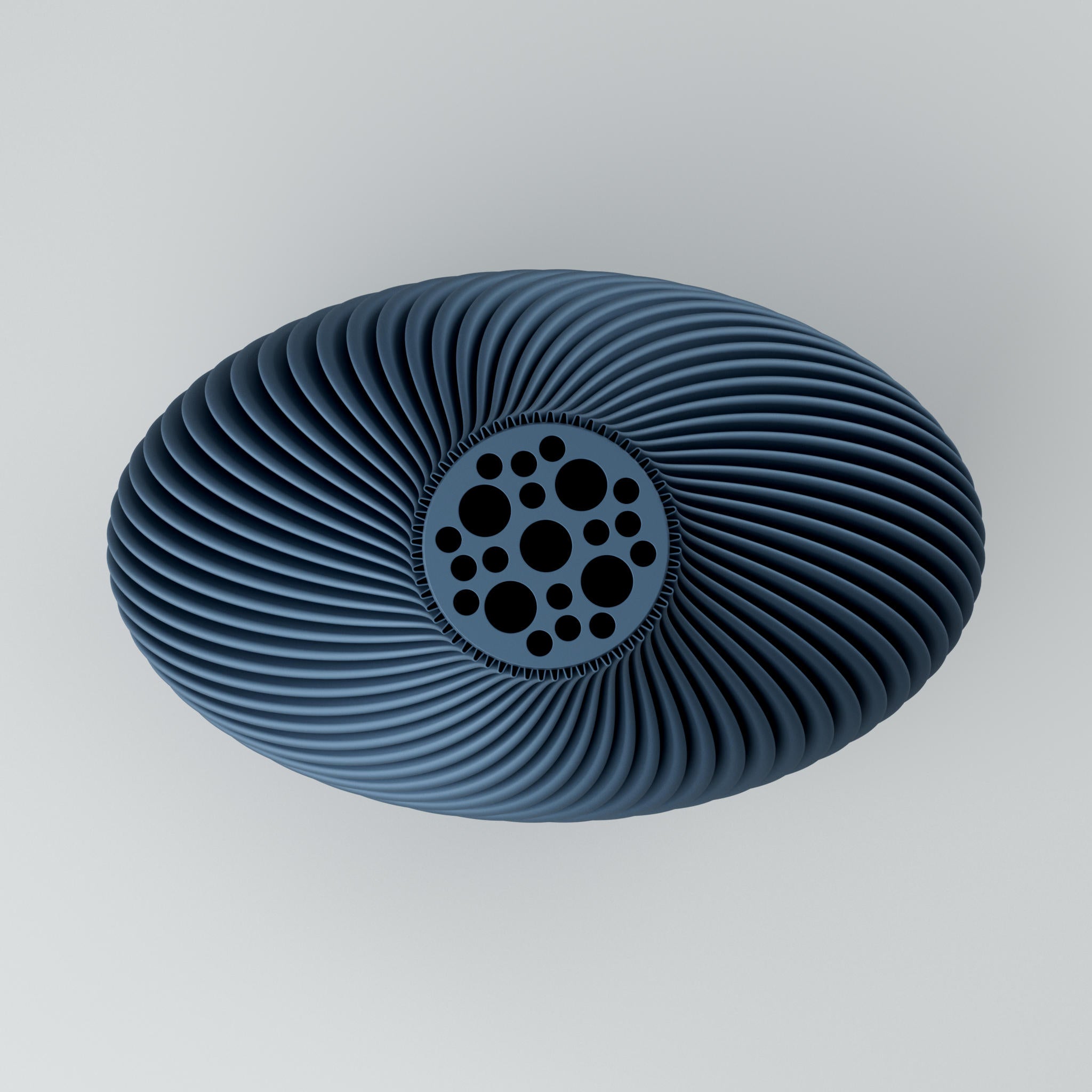 Twist-Linea Designvase Voravellie 80 von Blooming3D, Vase in metallischem Kobaltblau, mit Moravellie Muster