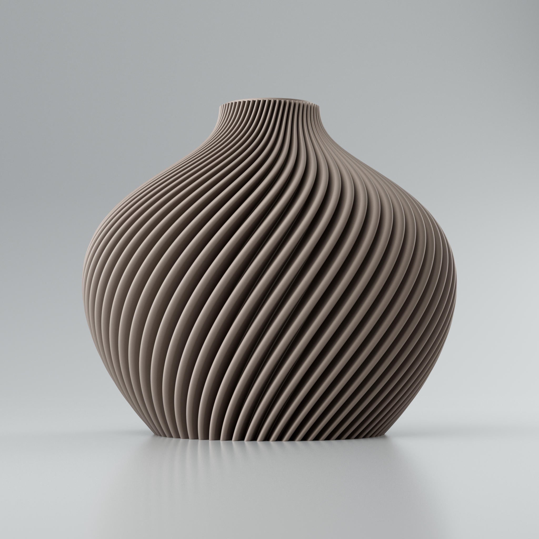 Design-Vase Voravellie 80 von Blooming3D, Vase beige mit Twist-Linea